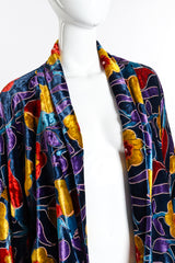 Vintage Off Broadway Floral Velvet Duster front on mannequin closeup @recess la