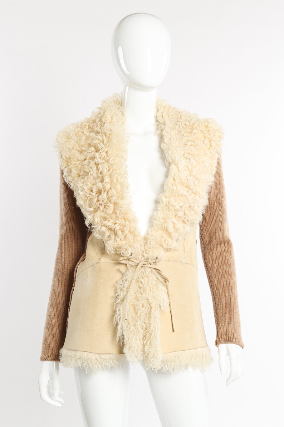 Lambsuede & Wool Knit Jacket by Oscar de la Renta on mannequin @recessla