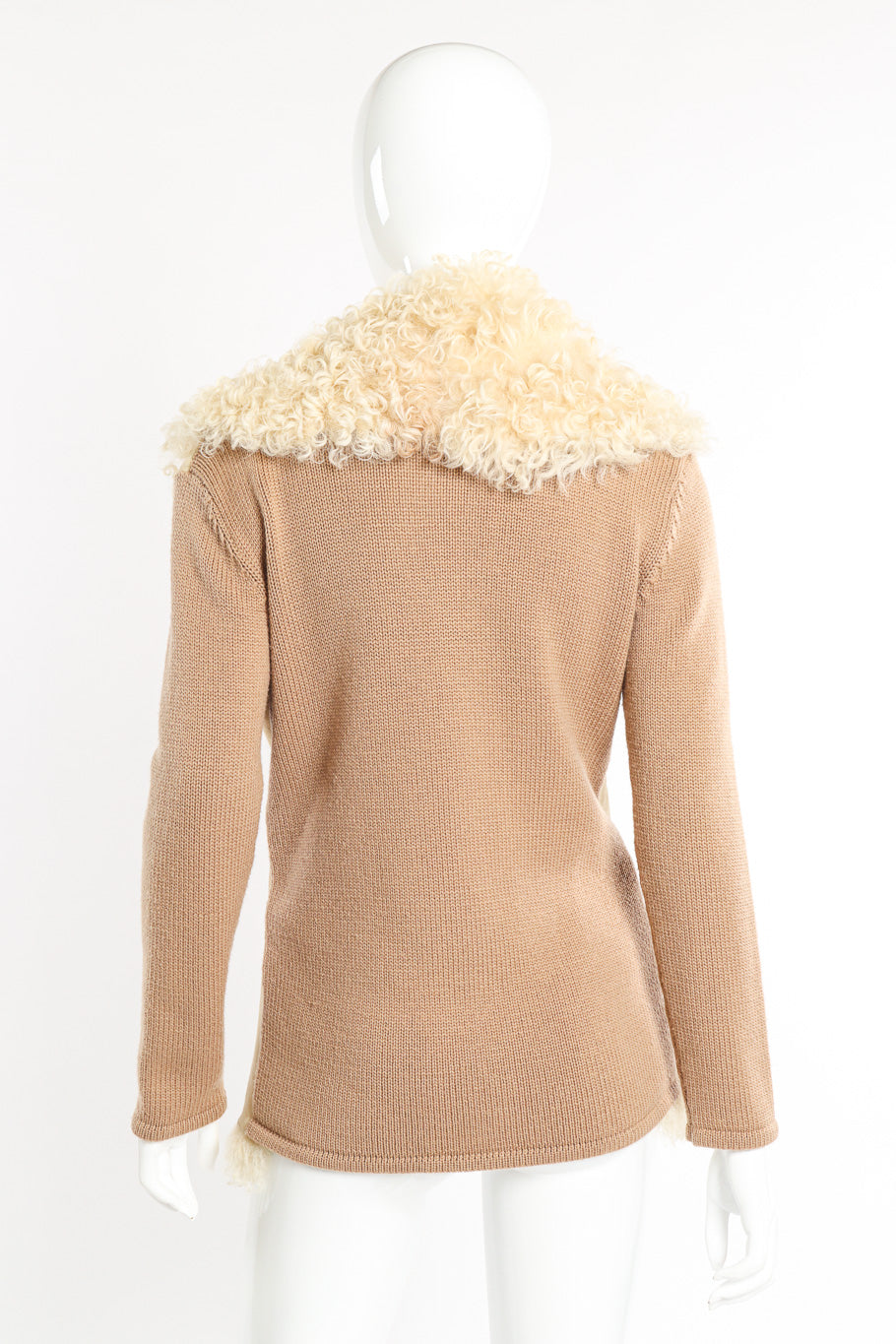 Lambsuede & Wool Knit Jacket by Oscar de la Renta on mannequin back @recessla