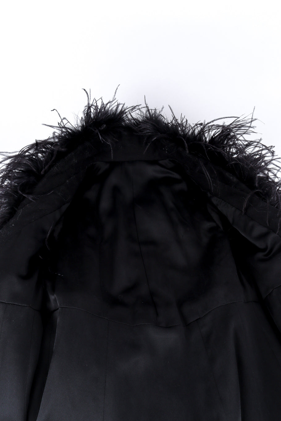 Vintage Libertine Ostrich Feather Vest view of lining @recess la