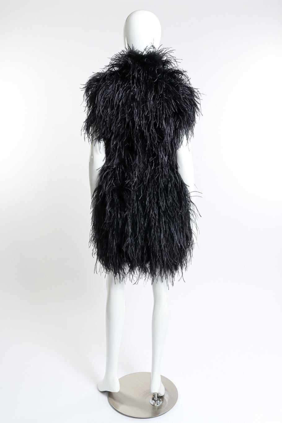 Vintage Libertine Ostrich Feather Vest back on mannequin @recess la