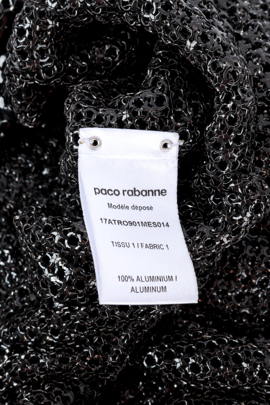 Paco Rabanne Racer Front Chainmail Dress content label @recess la