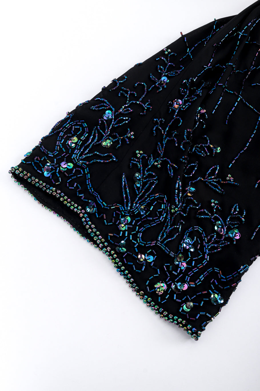 Vintage Pave Beaded Fringe Silk Dress sleeve closeup @recess la