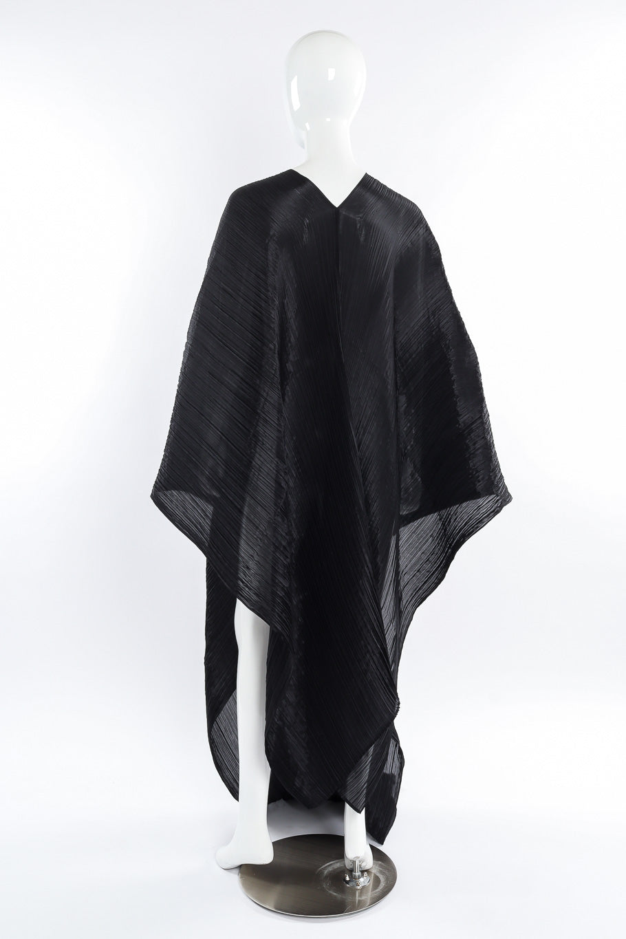 Pleats Please Issey Miyake Pleated Multi-Wrap Poncho II back view on mannequin @Recessla