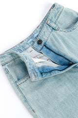 Prada Ostrich Feather Denim Pant front unzipped @recess la