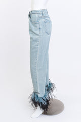Prada Ostrich Feather Denim Pant side on mannequin @recess la