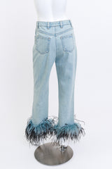 Prada Ostrich Feather Denim Pant back on mannequin @recess la