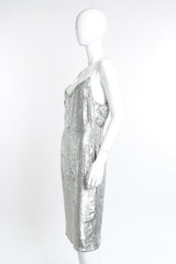 Vintage Pamela Dennis Strappy Metallic Sequin Dress side on mannequin @recess la