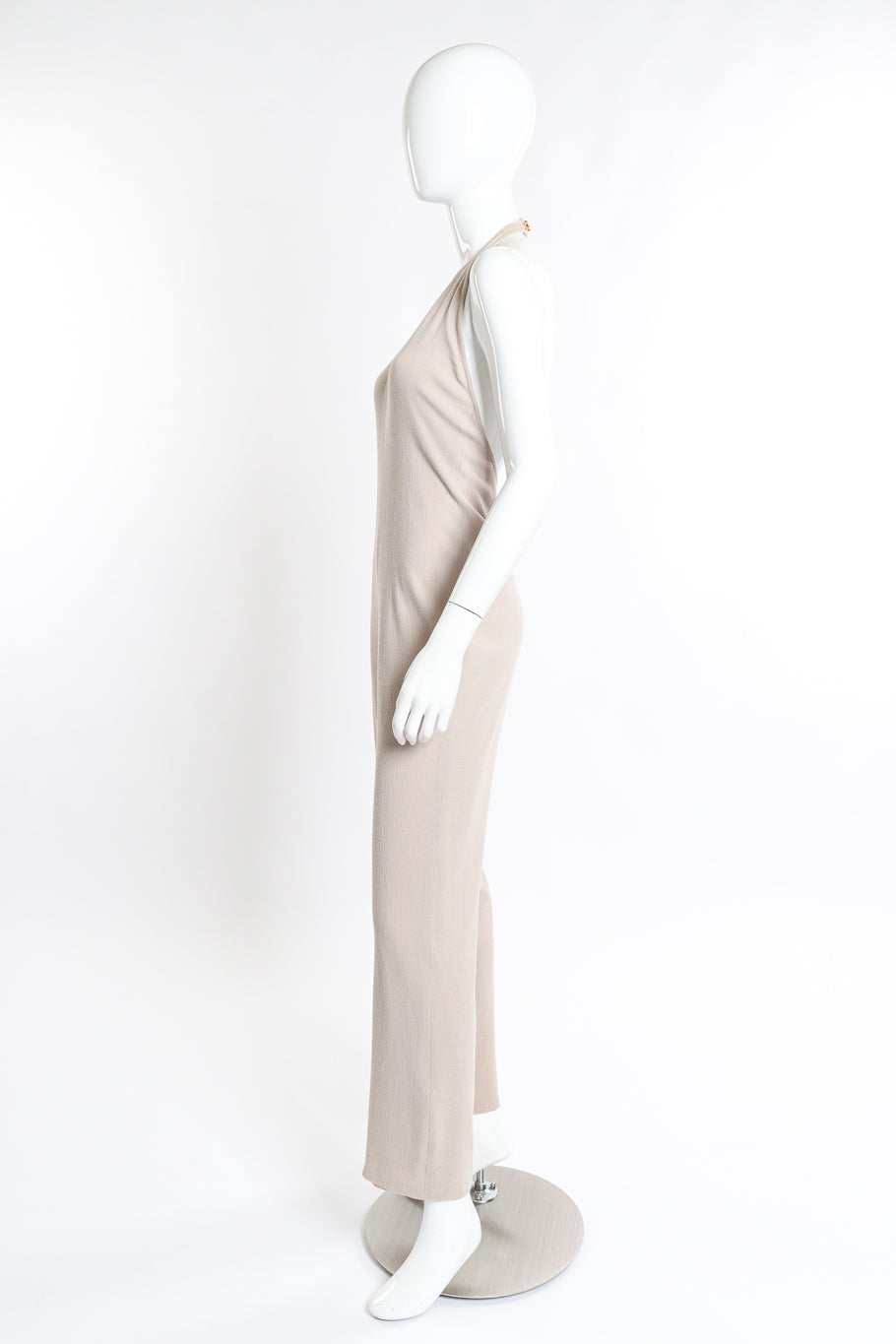 Vintage Pamela Dennis Wool Halter Jumpsuit side on mannequin @recess la