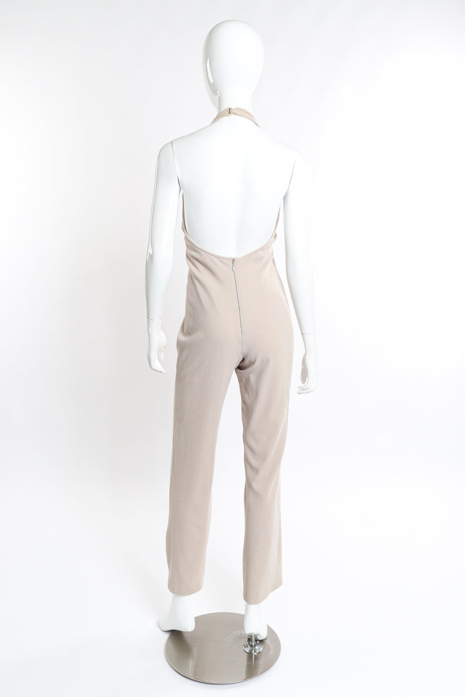 Vintage Pamela Dennis Wool Halter Jumpsuit back on mannequin @recess la
