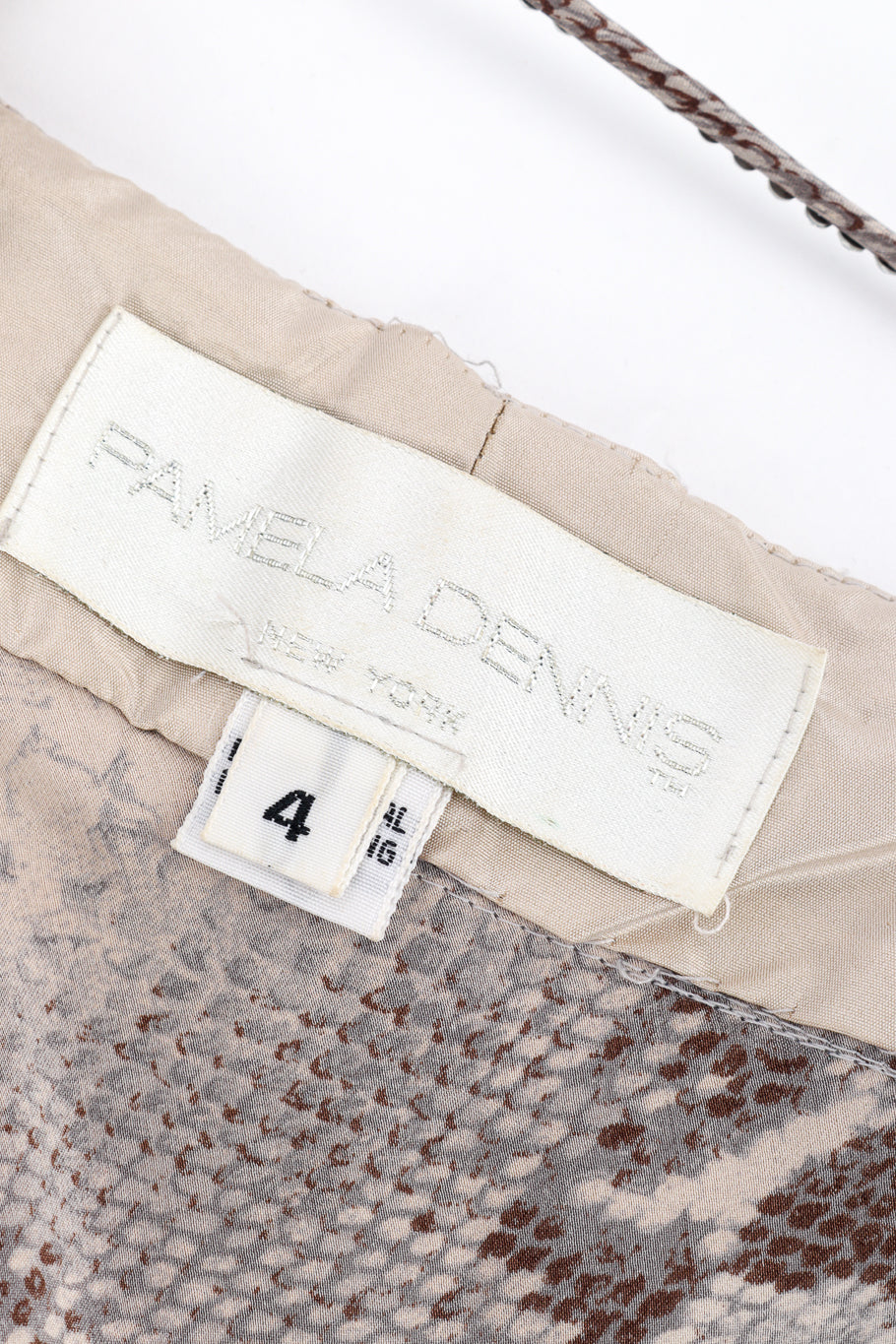 Vintage Pamela Dennis Beaded Bias Snake Print Dress signature label @recess la