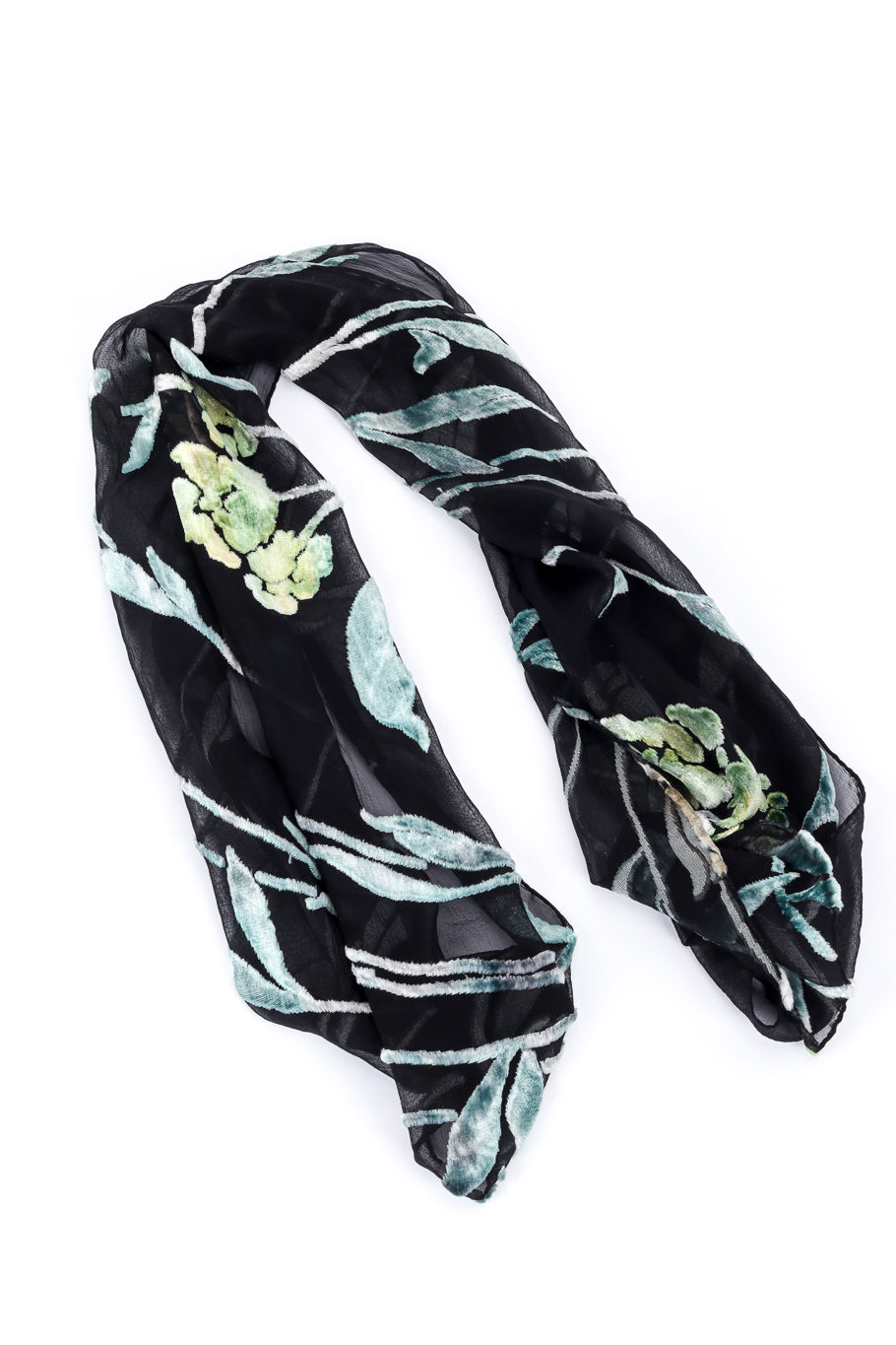 Vintage Pauline Trigere Burnout Floral Fur Dress scarf @recessla