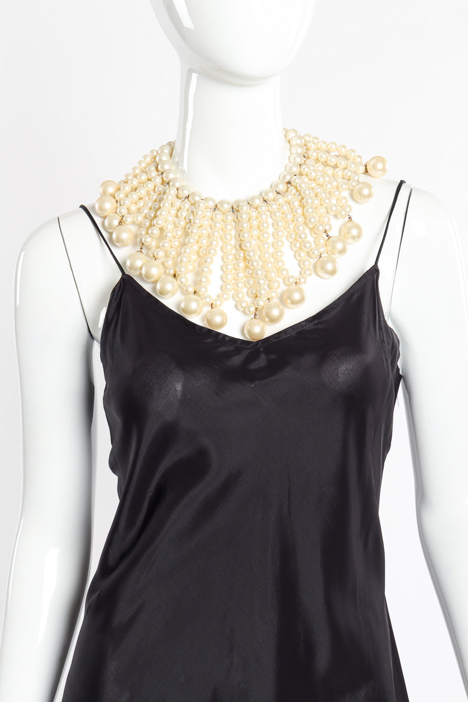 Vintage Marvella Pearl Fringe Collar Necklace on mannequin @recessla