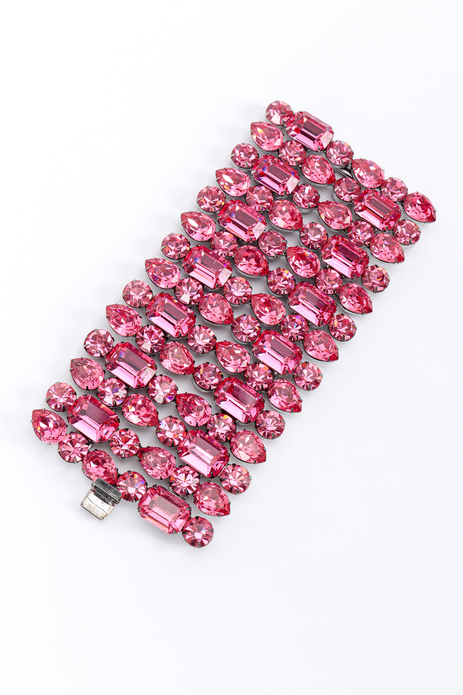 Vintage Marie Ferrá Wide Rose Crystal Bracelet front extended @recessla