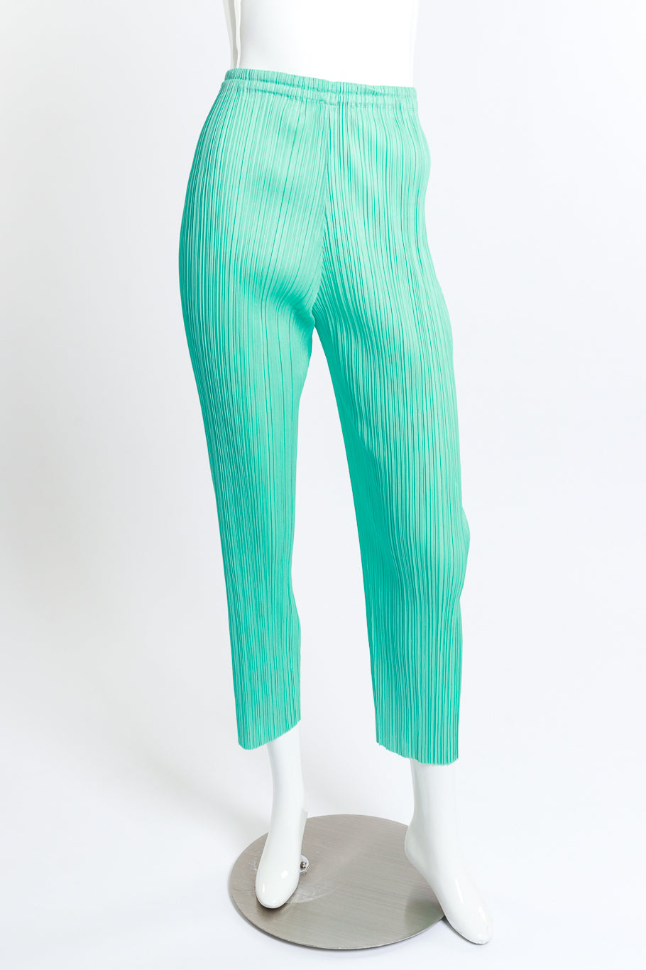 Vintage Pleats Please Pleated Skinny Leg Pant front on mannequin @recess la