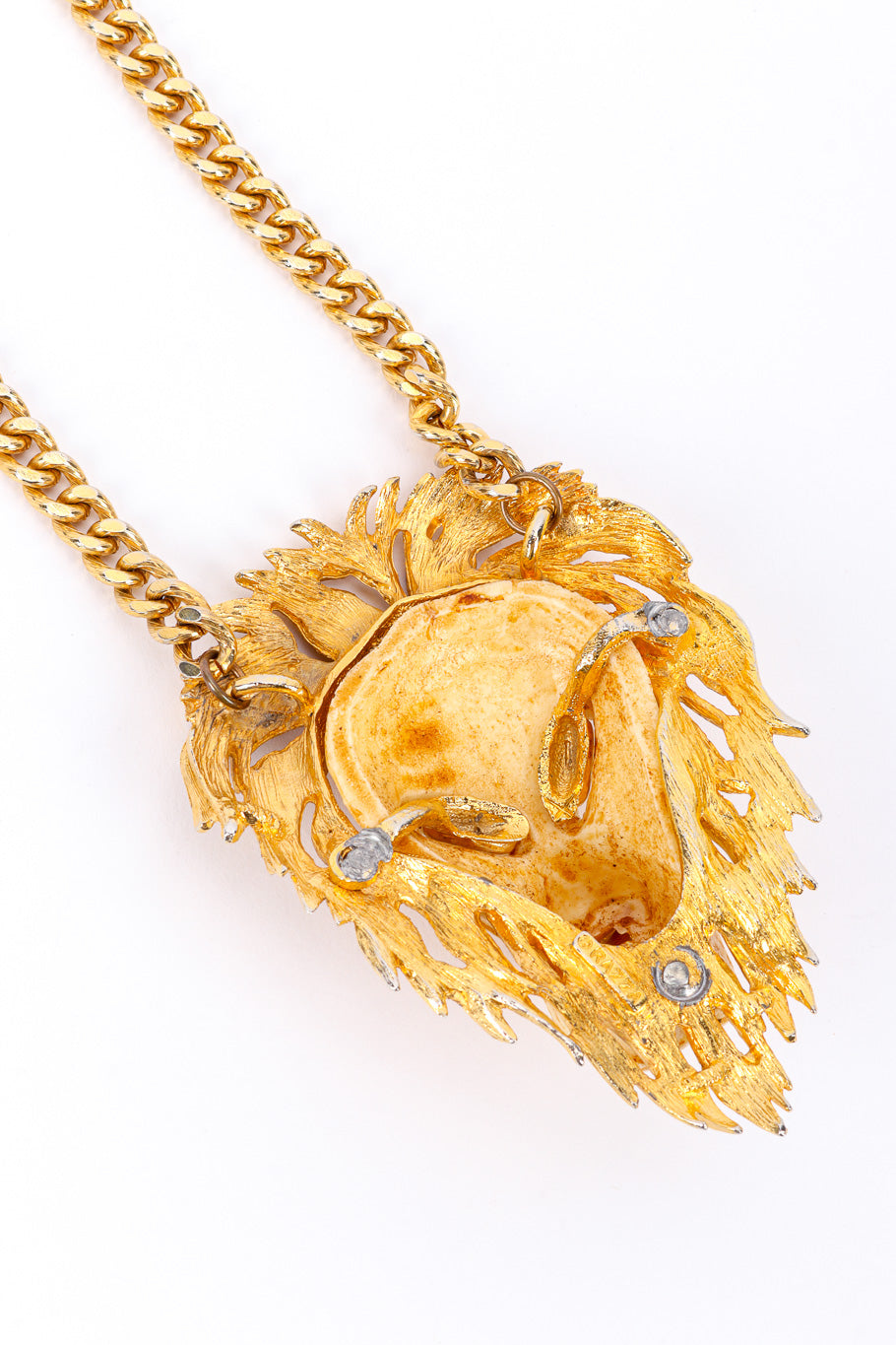 Vintage Luca Razza Lion Head Pendant Necklace II pendant back @recessla
