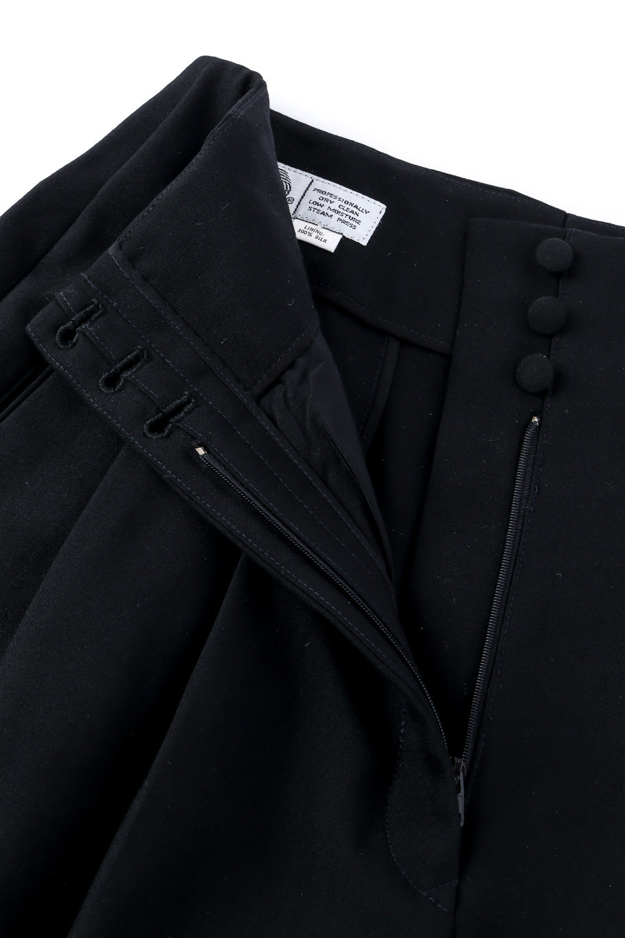 Vintage Richard Tyler Tuxedo Pant Suit pant button closure closeup @Recessla