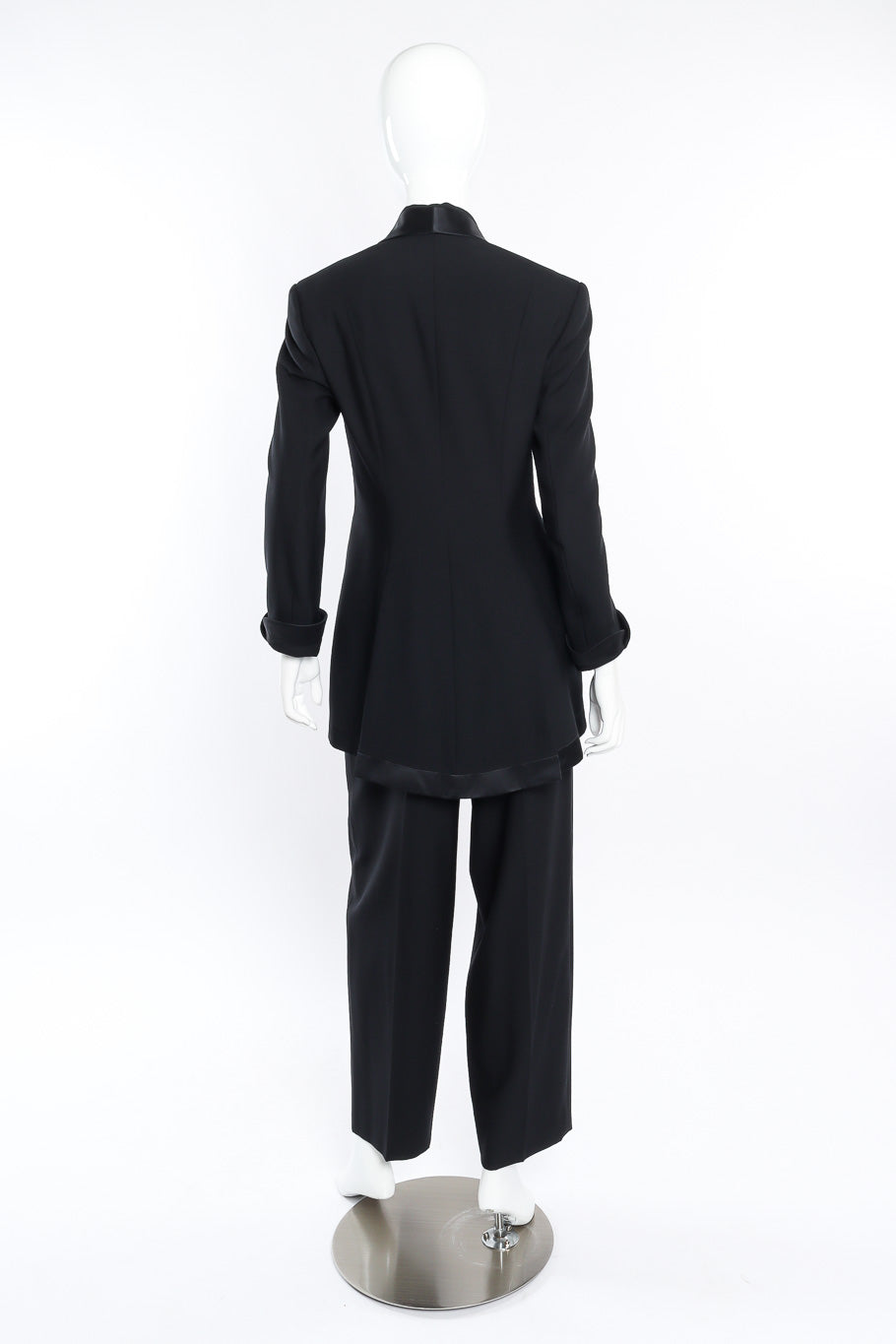 Vintage Richard Tyler Tuxedo Pant Suit back view on mannequin @Recessla