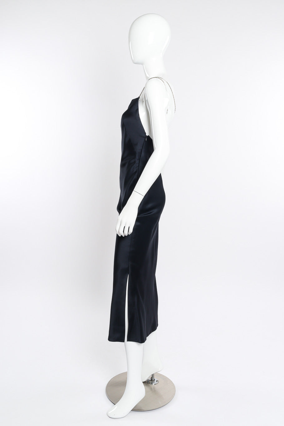 Vintage Richard Tyler Box Chain Strap Dress on mannequin side @recessla