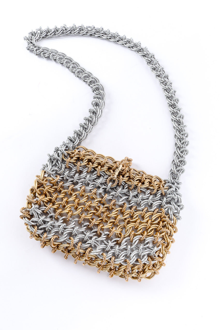 Chainlink shoulder bag by Raoul Calabro flat lay @recessla