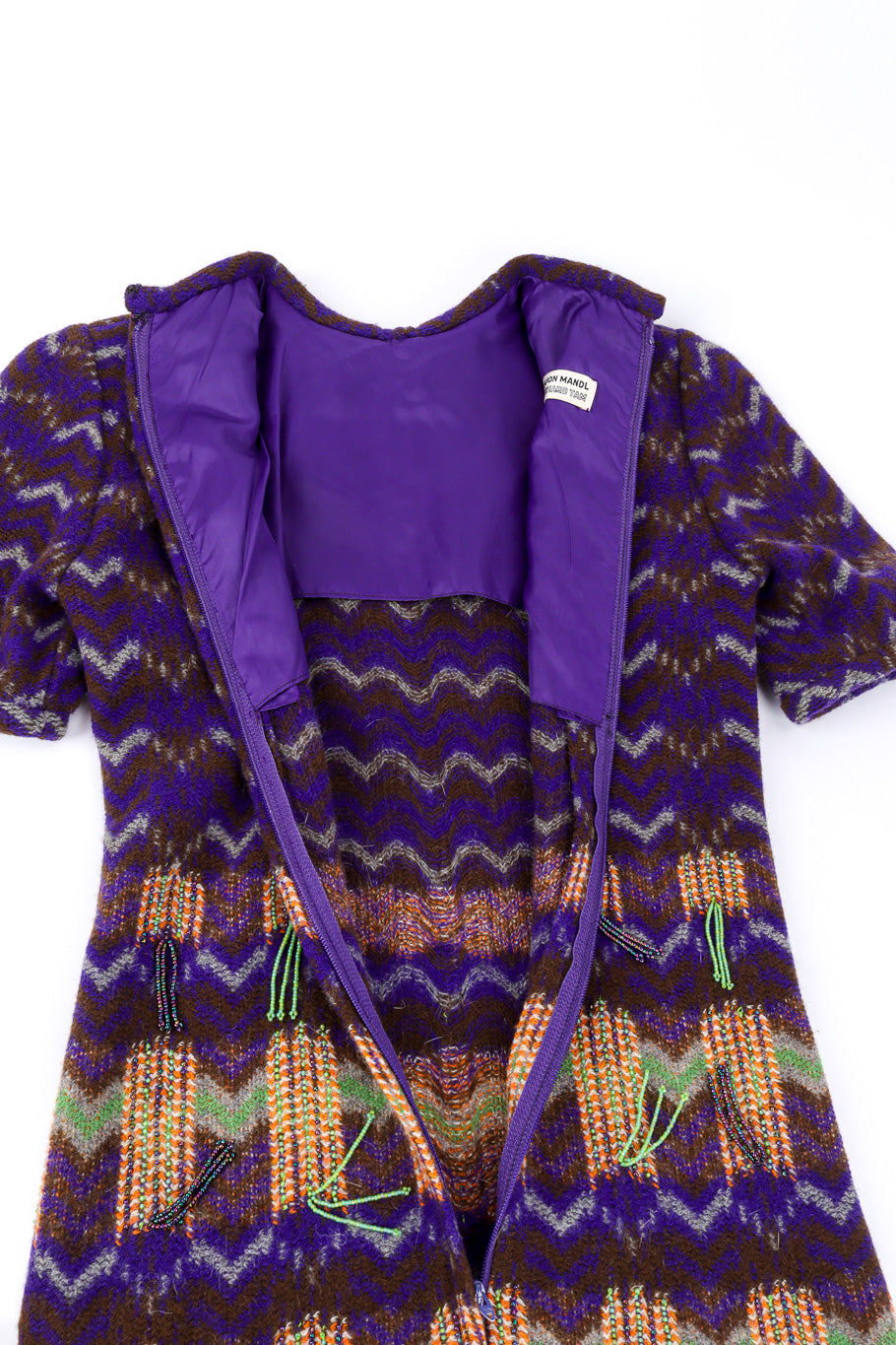 Vintage Richard Tam/Jon Mandl Chevron Knit Loop Dress back unzipped @recessla