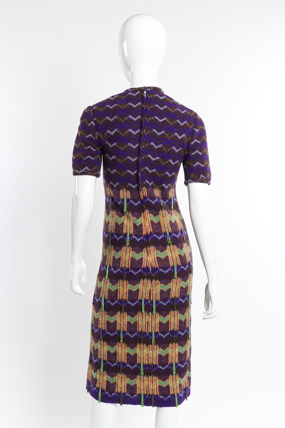 Vintage Richard Tam/Jon Mandl Chevron Knit Loop Dress back on mannequin @recessla