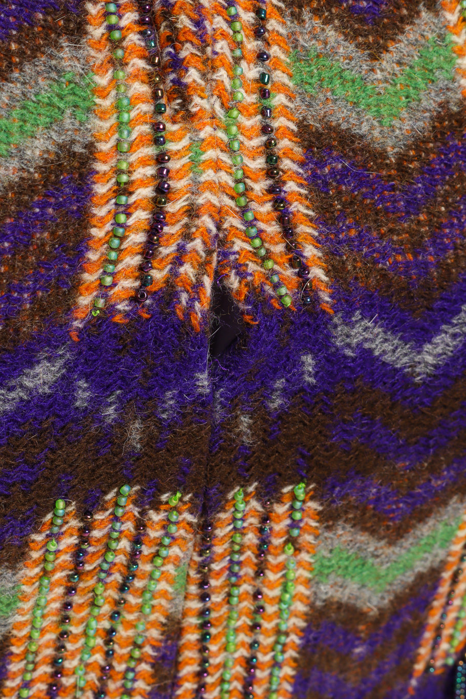 Vintage Richard Tam/Jon Mandl Chevron Knit Loop Dress split seam closeup @recessla