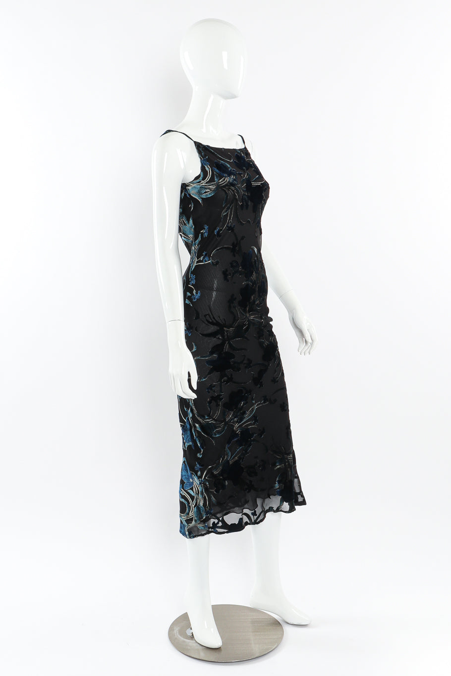 Velvet burnout slip dress by Richard Tyler on mannequin side @recessla