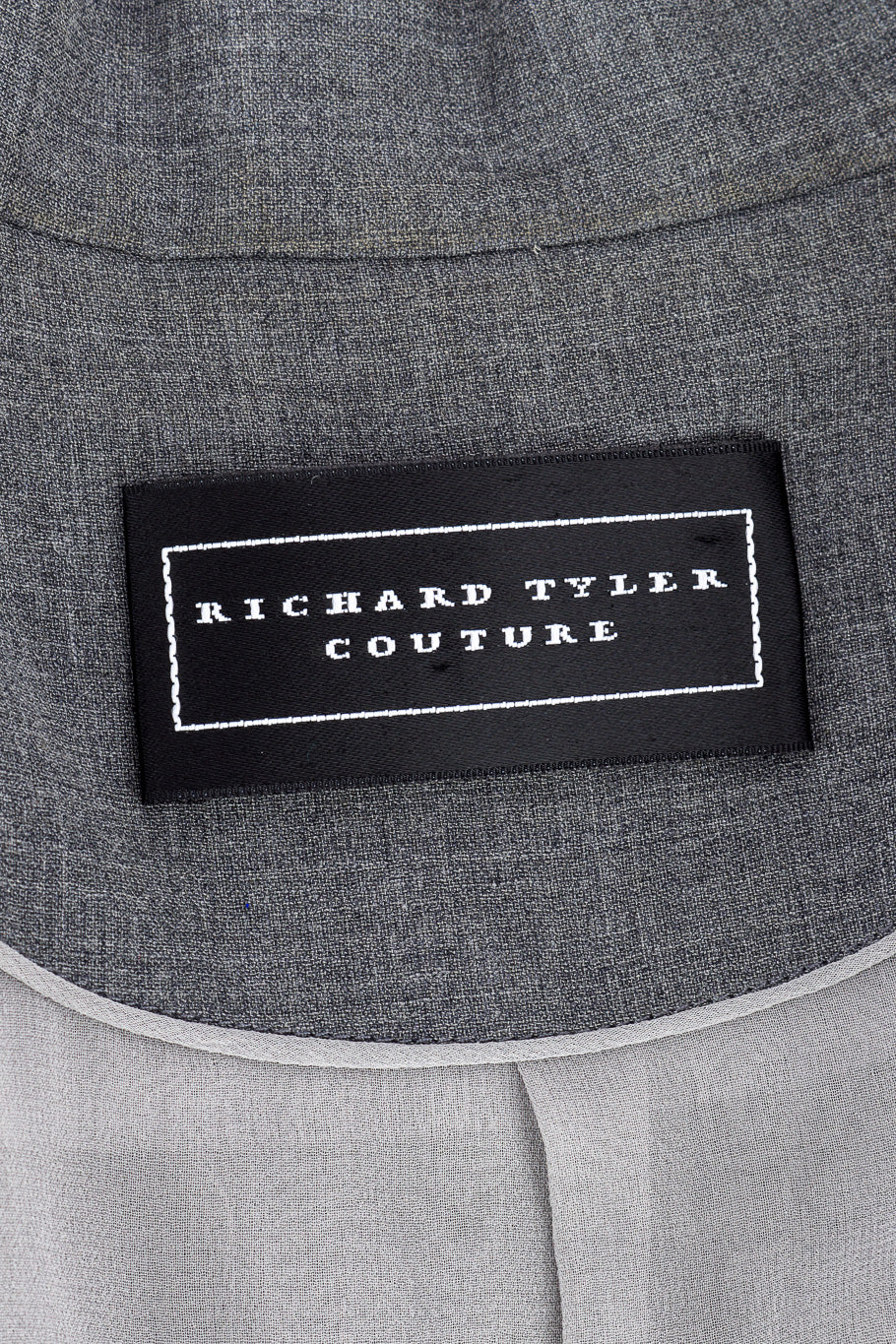 Vintage Richard Tyler Pleated Blazer and Dress Set jacket signature label closeup @recessla
