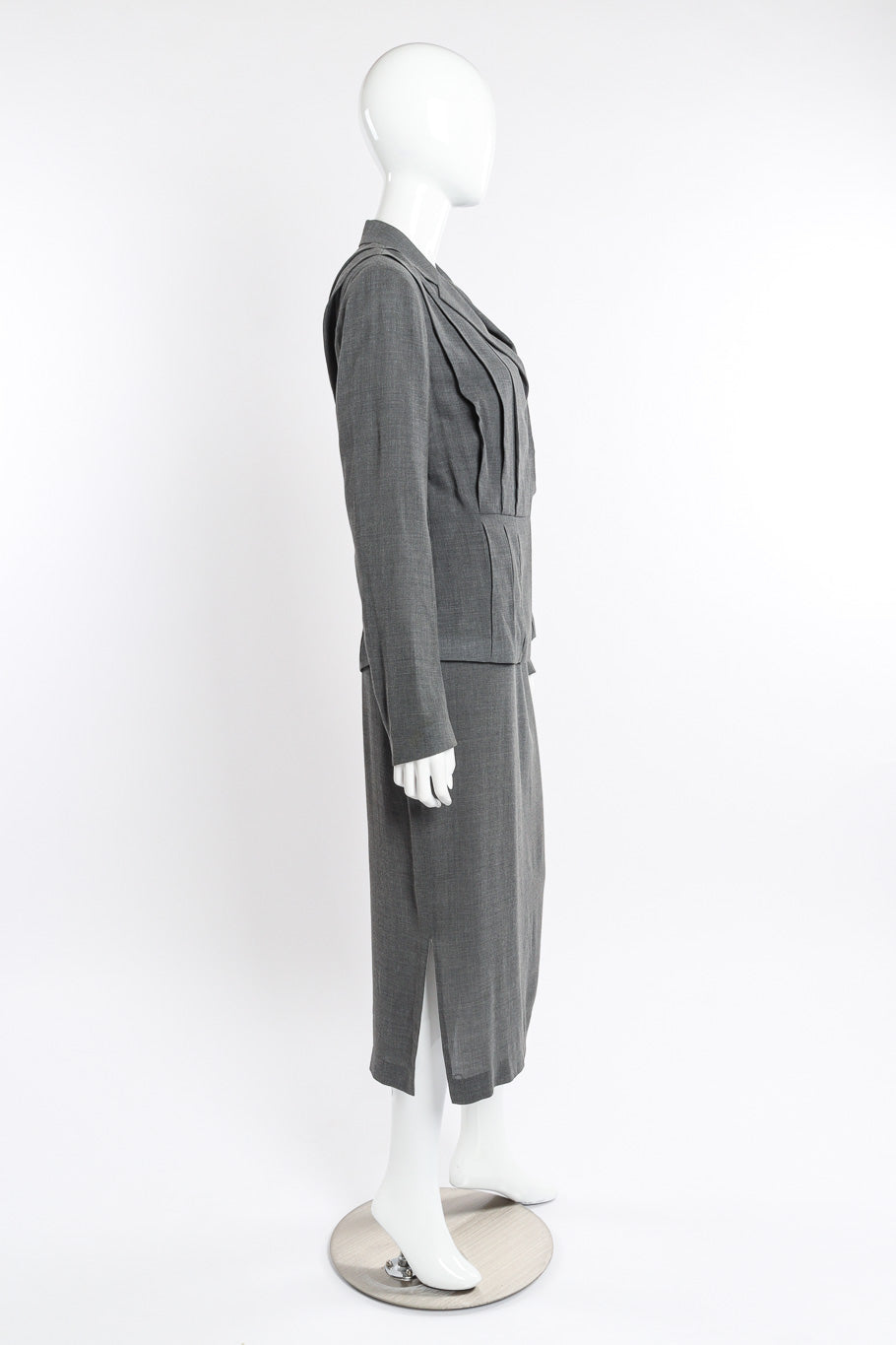 Vintage Richard Tyler Pleated Blazer and Dress Set side view on mannequin @recessla