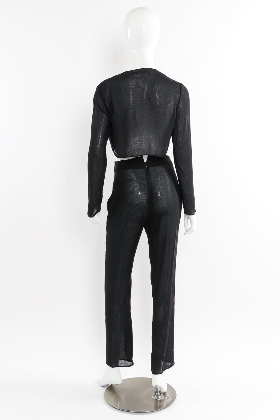 Vintage Richard Tyler Silk Bolero Top and Pants Set back view on mannequin @Recessla