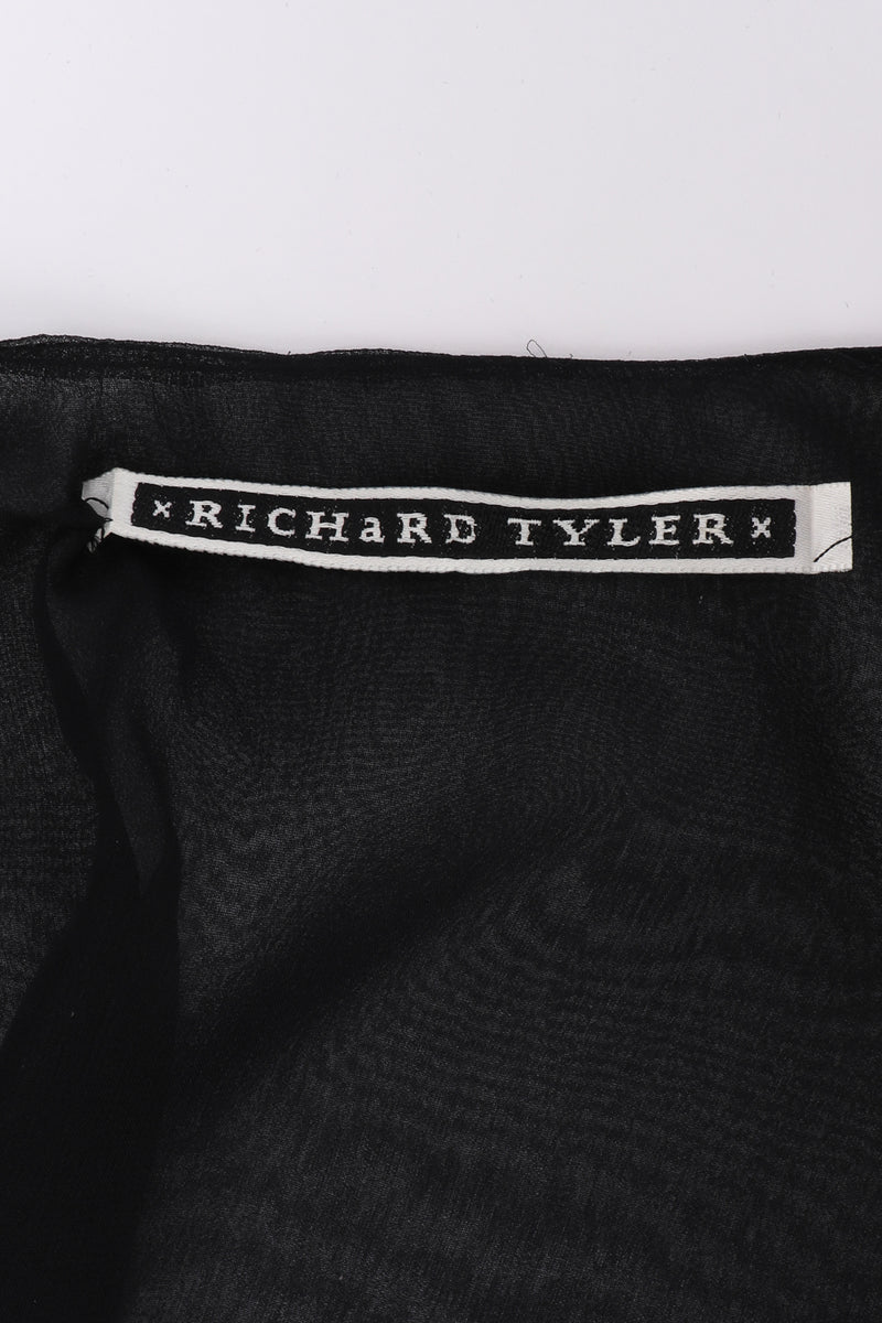 Vintage Richard Tyler Silk Bolero Top and Pants Set top signature label closeup @Recessla