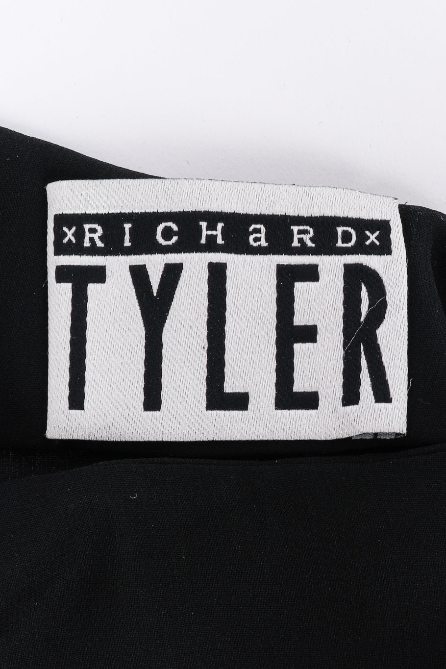 Vintage Richard Tyler Silk Bolero Top and Pants Set pant signature label closeup @Recessla