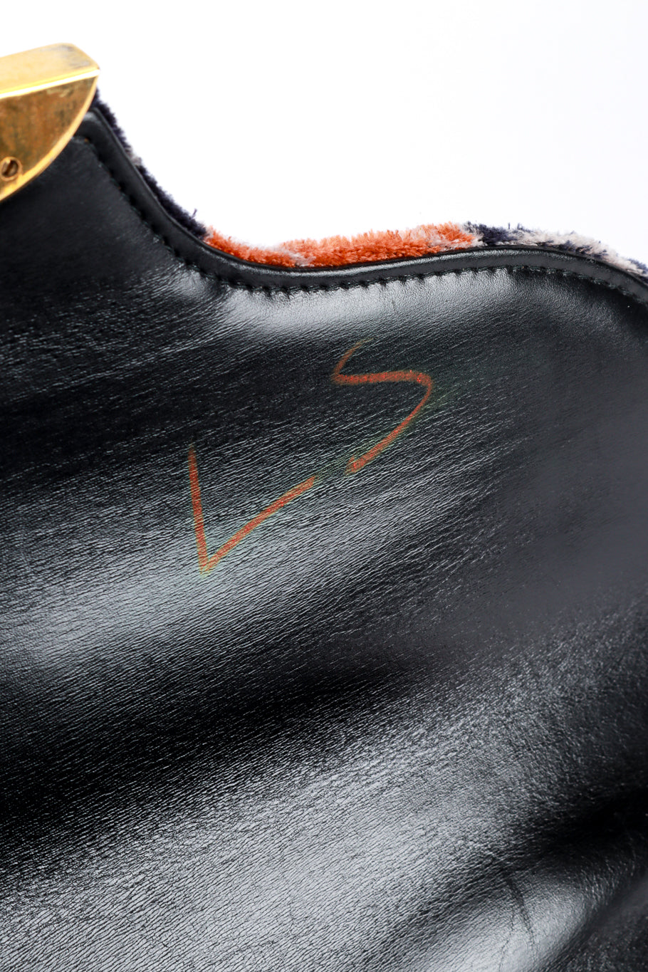 Vintage Roberta Di Camerino Geometric Velvet Accordion Handbag marked initials in lining @recess la