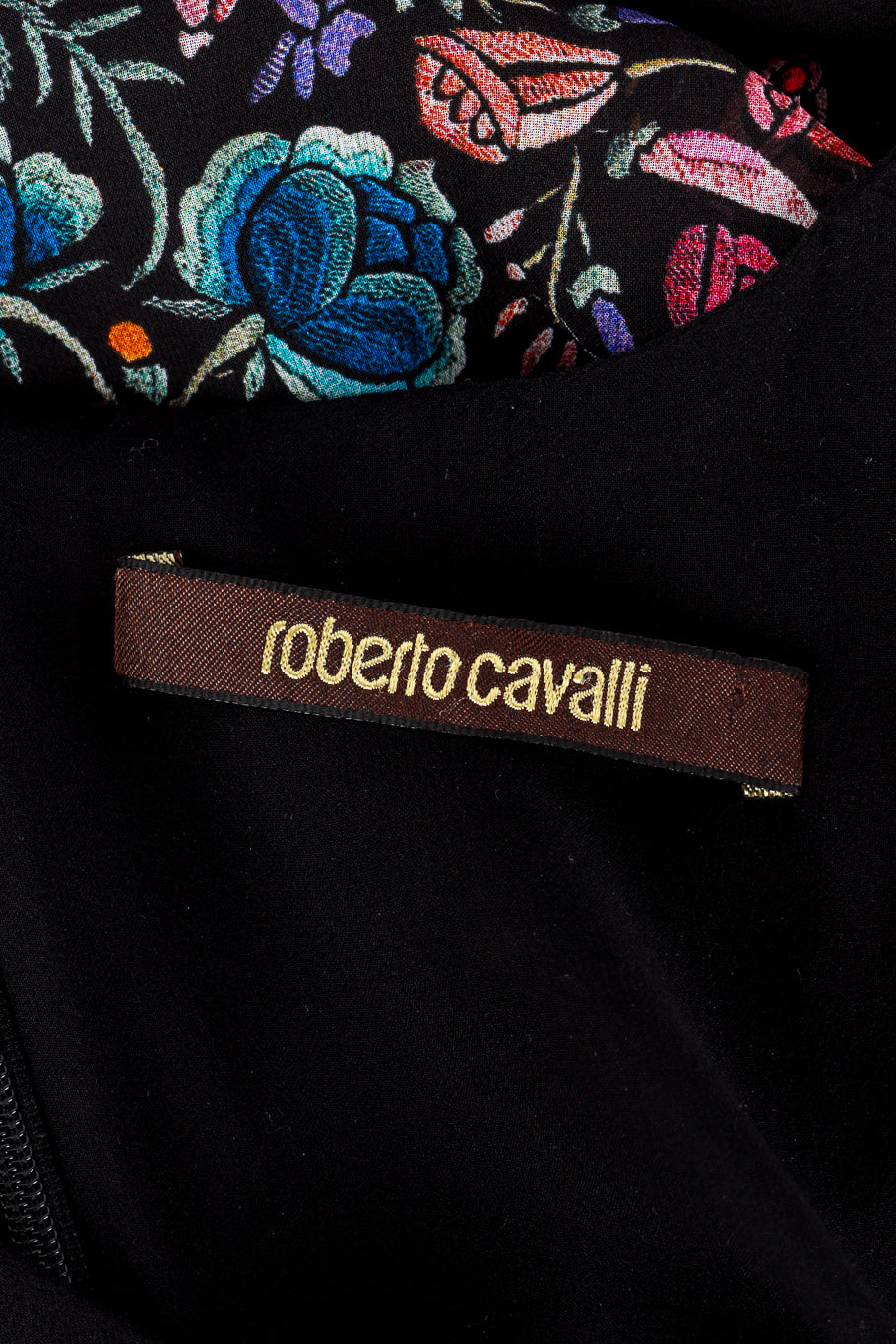 Roberto Cavalli Piano Shawl Print Ruffle Dress signature label @recess la