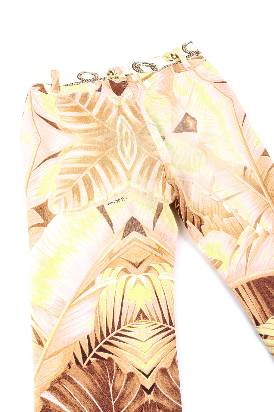 Palm print jeans by Roberto Cavalli flat lay back @recessla
