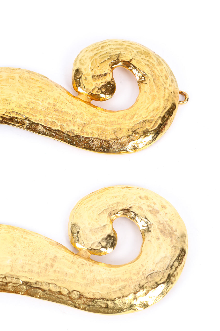 Vintage Roberto Cavalli Golden Swirl Suede Belt buckle closeup @Recessla