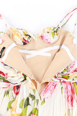 Roberto Cavalli Ruched Floral Cocktail Dress lining detail @RECESS LA