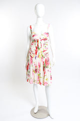 Roberto Cavalli Ruched Floral Cocktail Dress front mannequin @RECESS LA