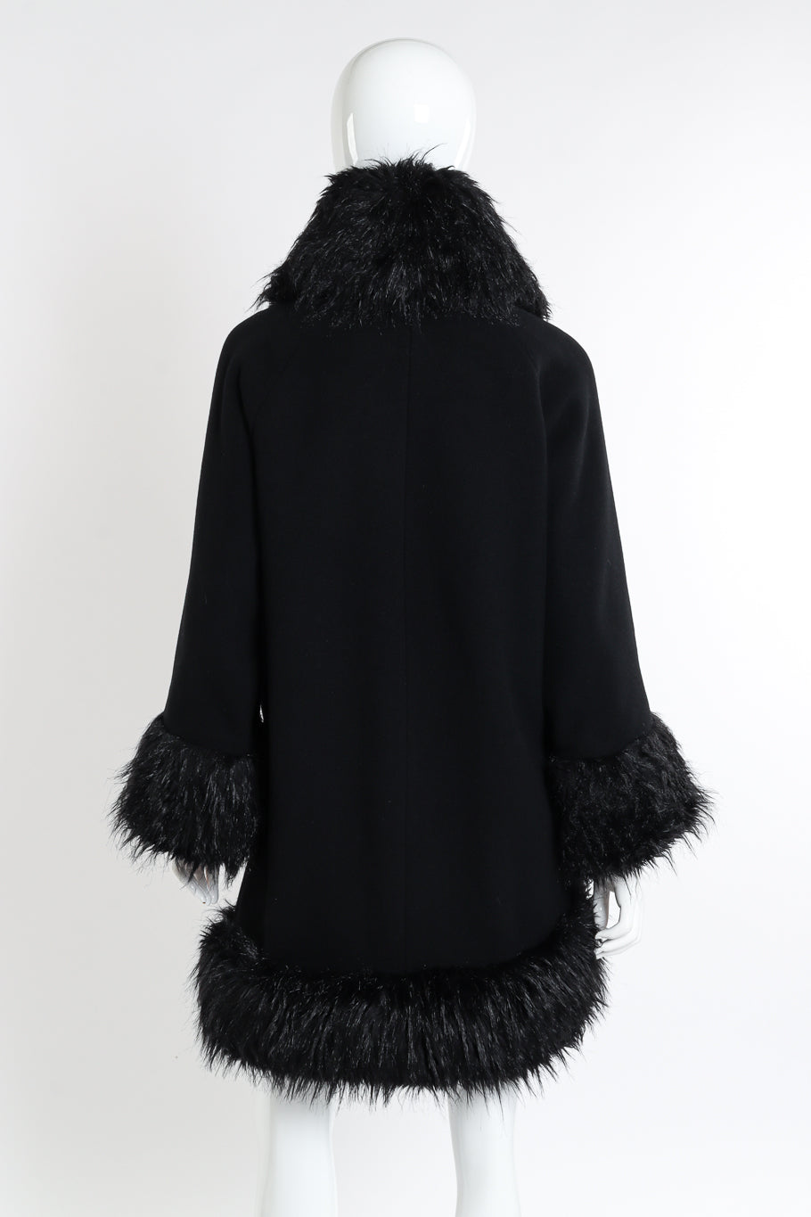 Vintage Romeo Gigli Faux Fur Coat back on mannequin @recessla