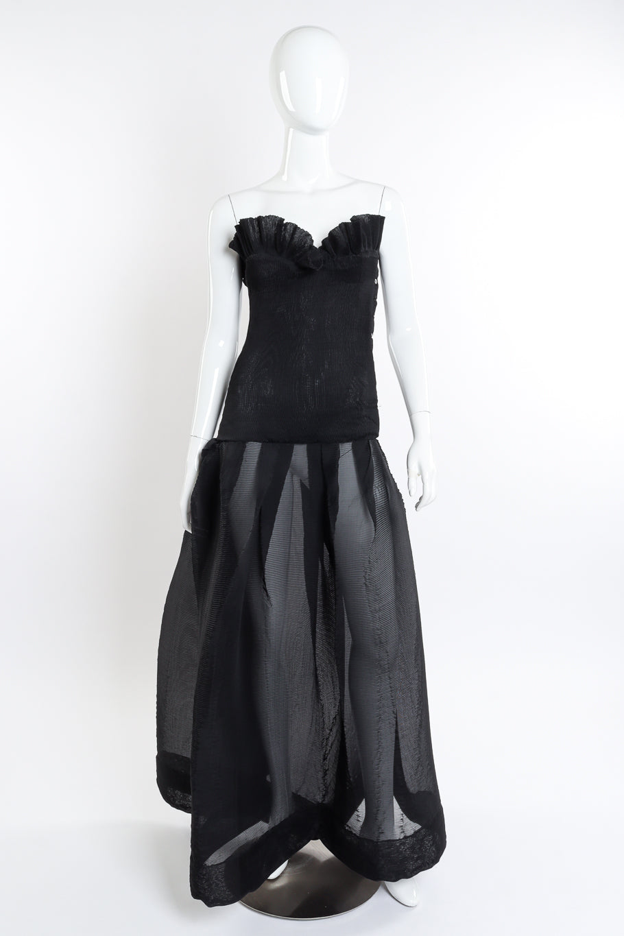 Pleated Drop Waist Sweetheart Dress by Romeo Gigli on mannequin @recessla