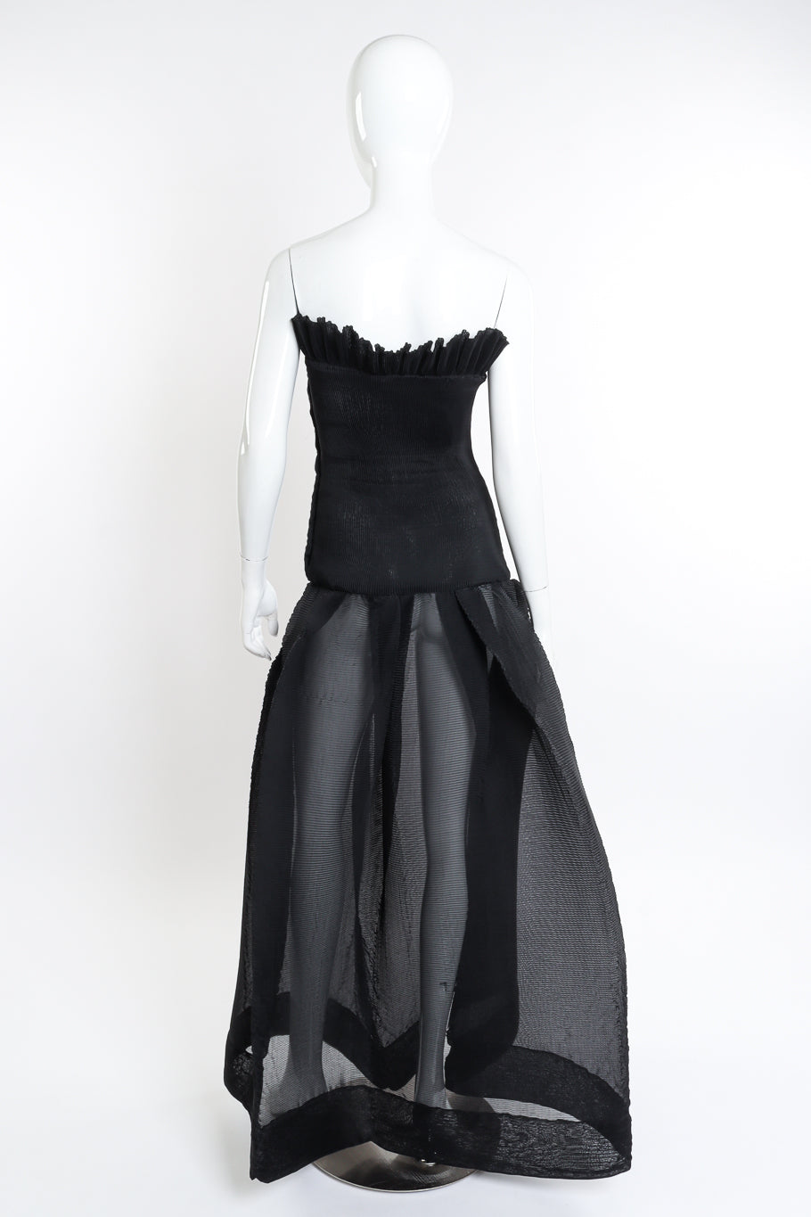 Pleated Drop Waist Sweetheart Dress by Romeo Gigli on mannequin back @recessla