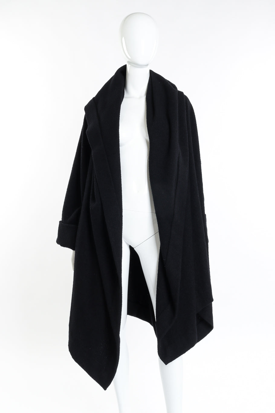 Vintage Romeo Gigli Nubby Wool Duster open front on mannequin @recess la