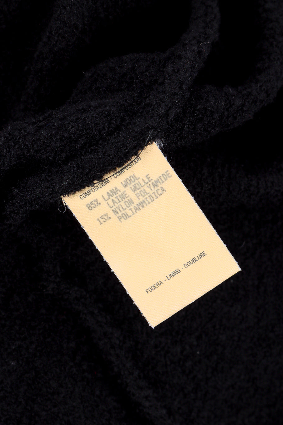 Vintage Romeo Gigli Nubby Wool Duster content label @recess la