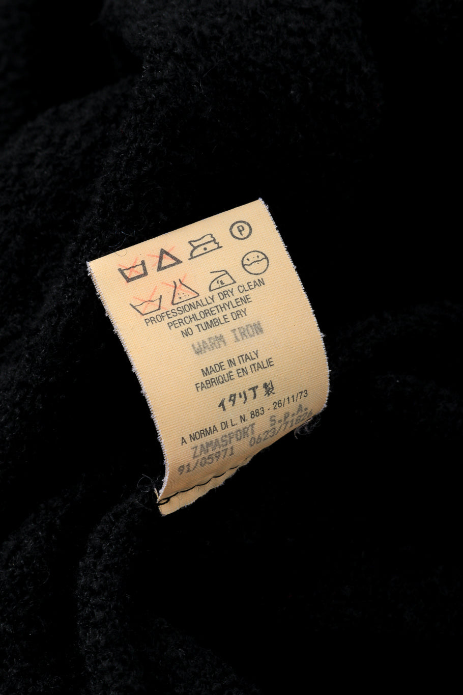 Vintage Romeo Gigli Nubby Wool Duster care label @recess la
