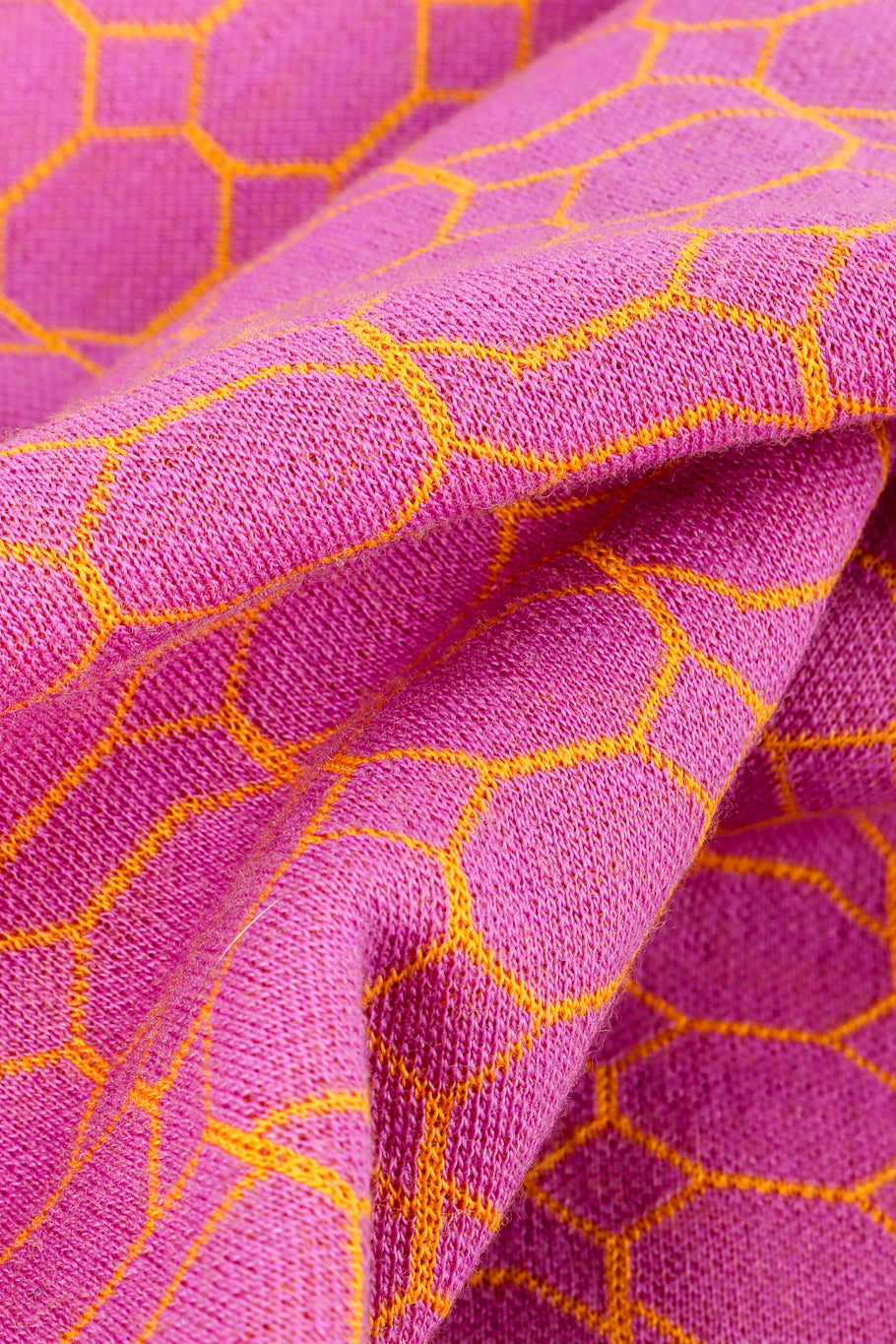 Vintage Rudi Gernreich Honeycomb Print Knit Dress pattern fabric closeup @recess la