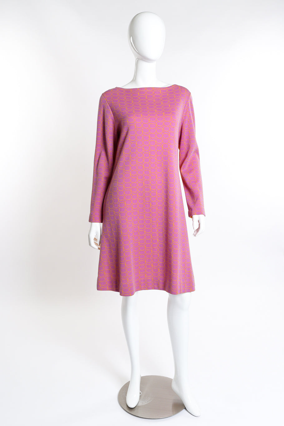 Vintage Rudi Gernreich Honeycomb Print Knit Dress front on mannequin @recess la
