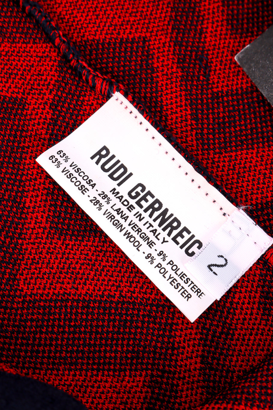Rudi Gernreich 2018 F/W Zig Zag Knit Pant signature label closeup @Recessla