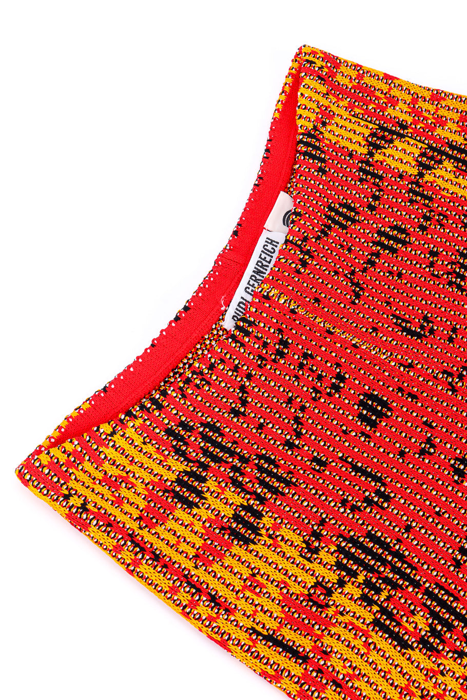 Rudi Gernreich 2018 F/W Graphic Knit Pant view of waist closeup @Recessla