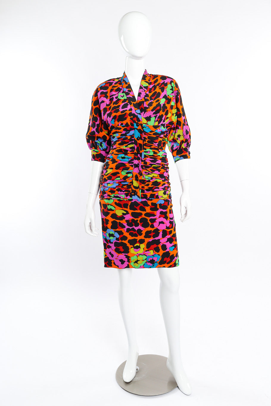 Neon leopard print dress by Jean Louise Scherrer on mannequin front @recessla